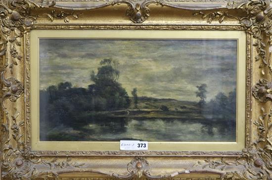 A 19th century French school, River Landscape 27 x 52cm